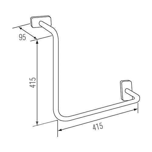 Franke CNTX21 Angle Bar 90° - Polished Stainless Steel