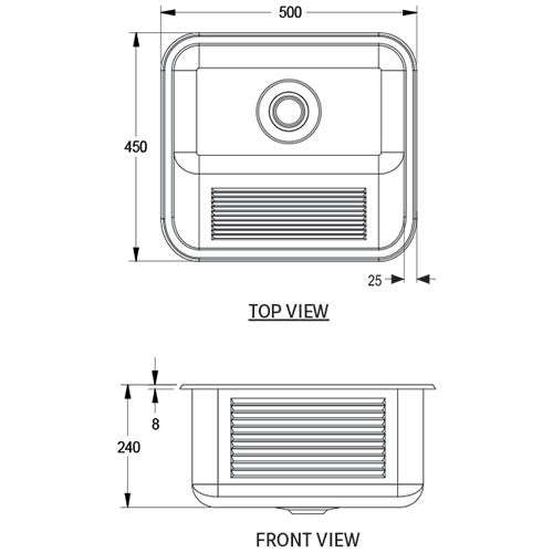 Franke SIRX342 Single Bowl Inset / Wall Mounted Wash Trough - Stainless Steel