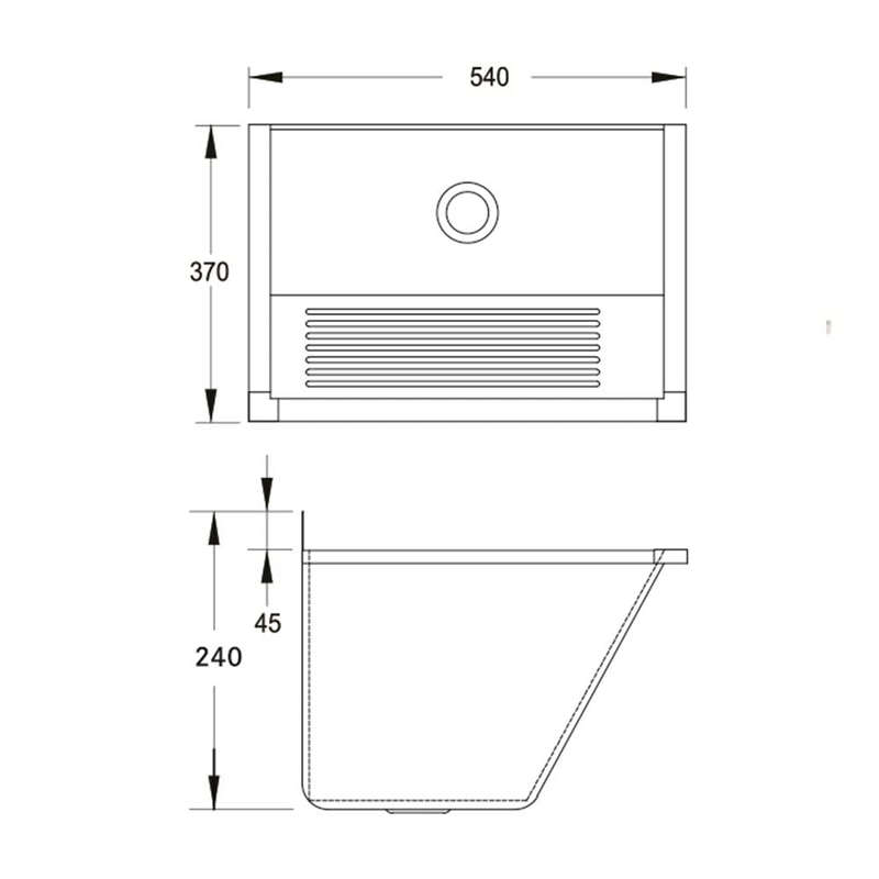 Franke ET103 Fabricated Single Mini Bowl Wall Mounted Wash Trough - Stainless Steel