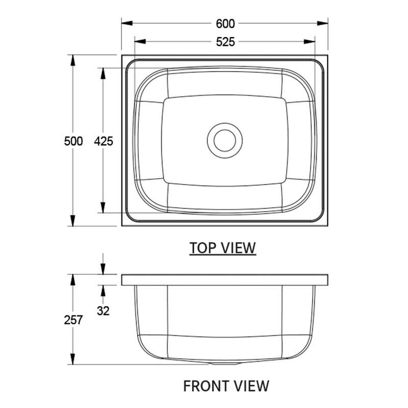 Franke Luxtub LDL Single Bowl Wall Mounted / Drop-On Wash Trough with 90mm Outlet