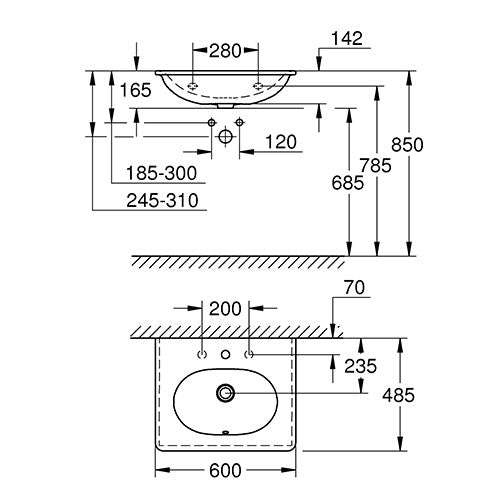 GROHE Essence Wall-Hung Basin
