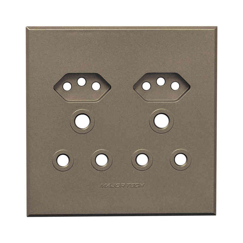 VETi 3 Unswitched Combo Socket Cover Plate 4 x 4