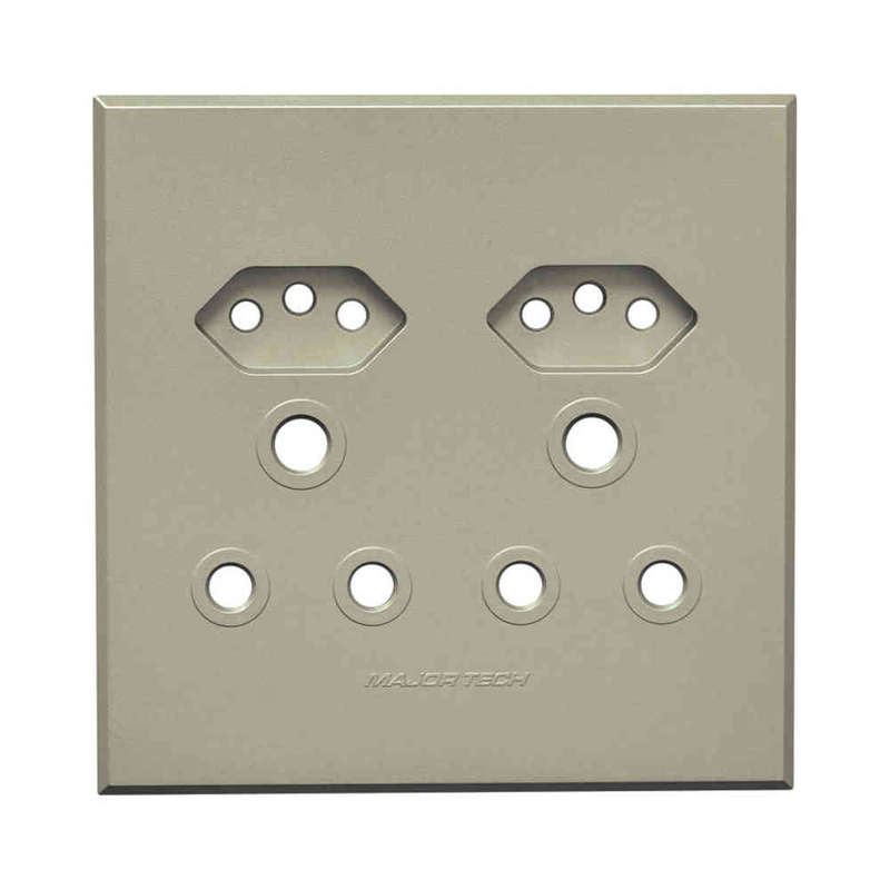 VETi 3 Unswitched Combo Socket Cover Plate 4 x 4