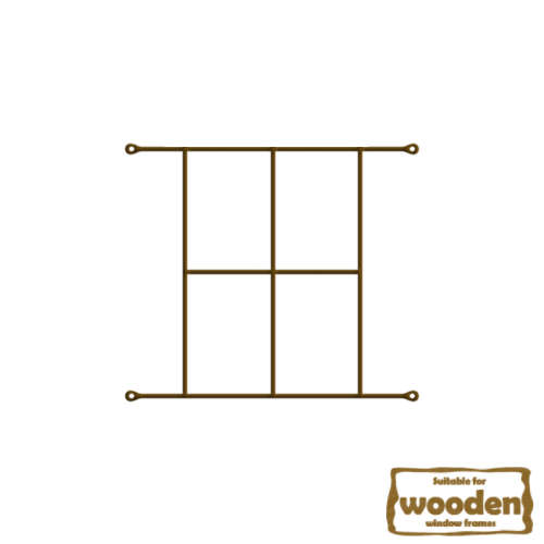 Xpanda Cottage 4 Pane Burglar Bars - 530mm x 440mm Bronze