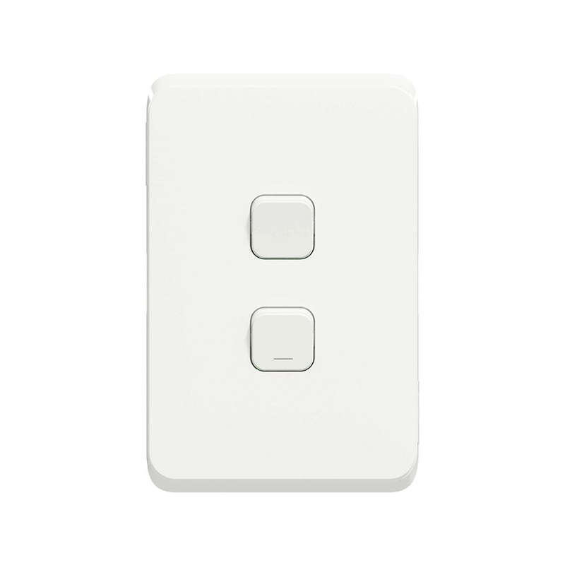 Schneider Electric Iconic 2 Lever Light Switch with Bell Press Dimmer