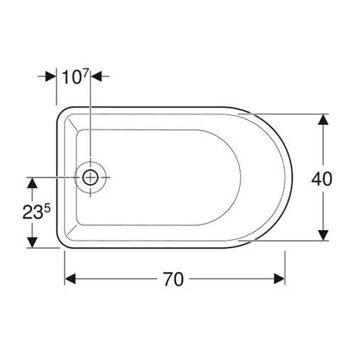 Geberit Bambini asymmetrical bathtub - White