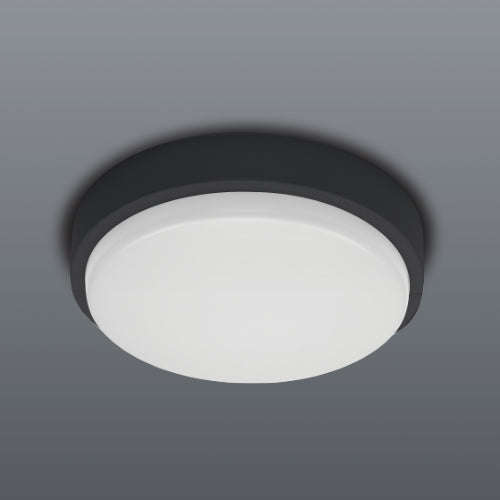 Spazio Flo Large sized Round 10W 1120lm Daylight Wall Light - Black