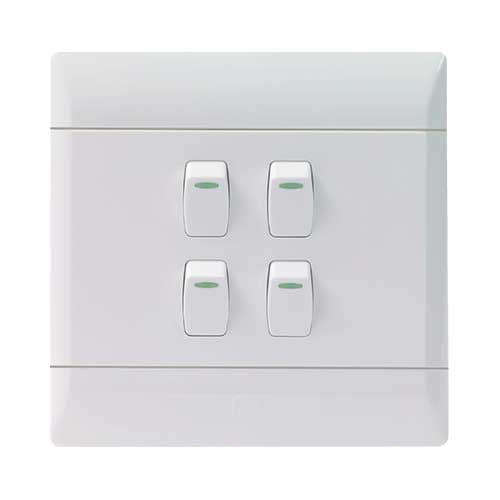 CBi PVC 4 Lever Light Switch 4 x 4