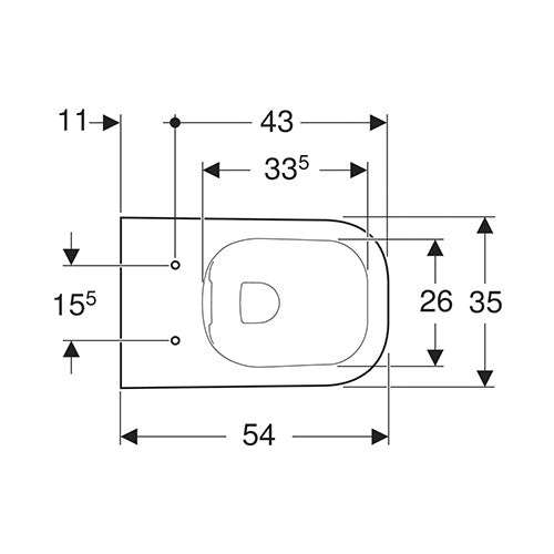 Geberit Smyle Square Rimless Wall-Hung Toilet - White