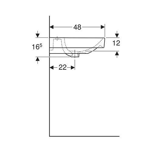 Geberit Smyle Square Double Bowl Wall-Hung Basin