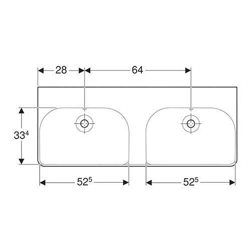 Geberit Smyle Square Double Bowl Wall-Hung Basin