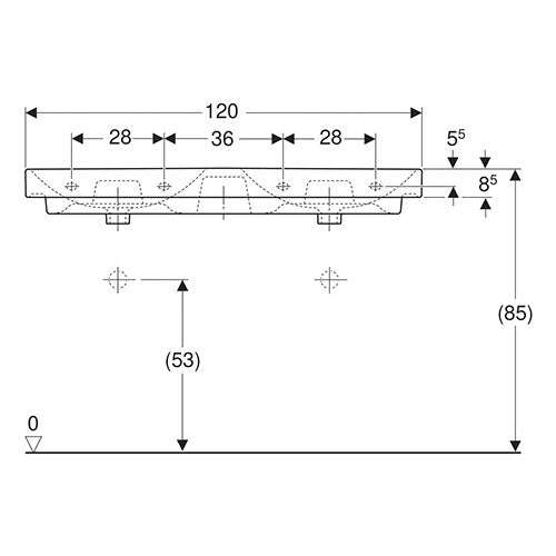 Geberit Smyle Square Double Bowl Wall-Hung Basin
