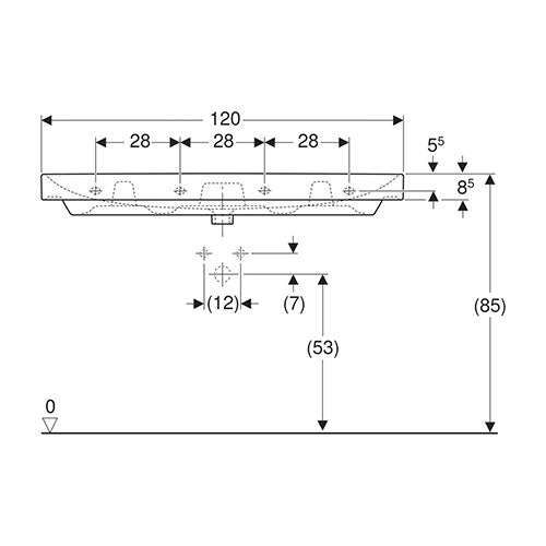 Geberit Smyle Square Wall-Hung Basin 1200mm
