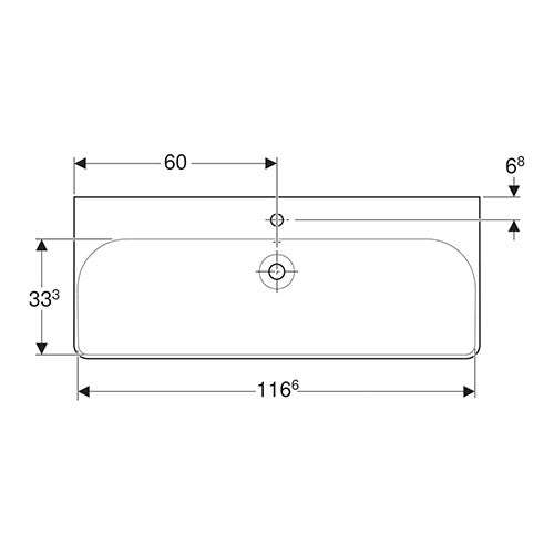 Geberit Smyle Square Wall-Hung Basin 1200mm