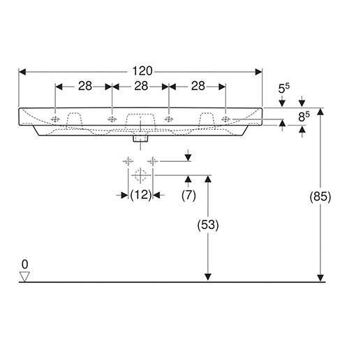 Geberit Smyle Square Wall-Hung Basin 1200mm