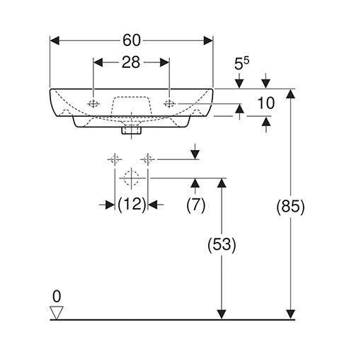 Geberit Smyle Wall-Hung Basin 600mm