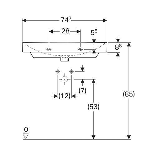 Geberit Smyle Square Wall-Hung Basin 700mm