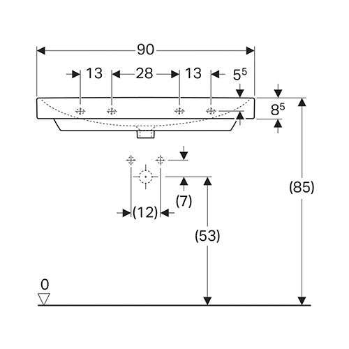 Geberit Smyle Square Wall-Hung Basin 900mm