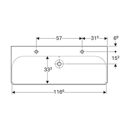 Geberit Smyle Square Wall-Hung Basin 1200mm