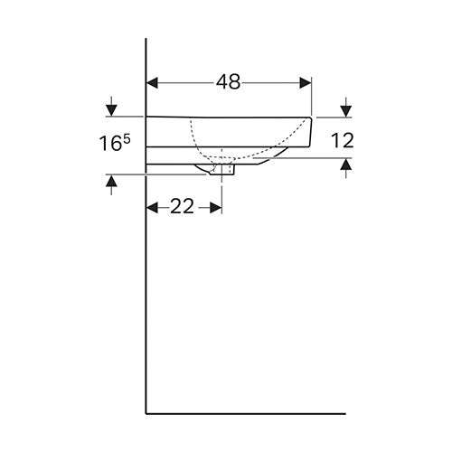 Geberit Smyle Square Wall-Hung Basin 1200mm