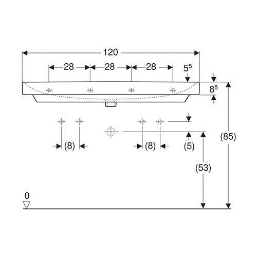 Geberit Smyle Square Wall-Hung Basin 1200mm