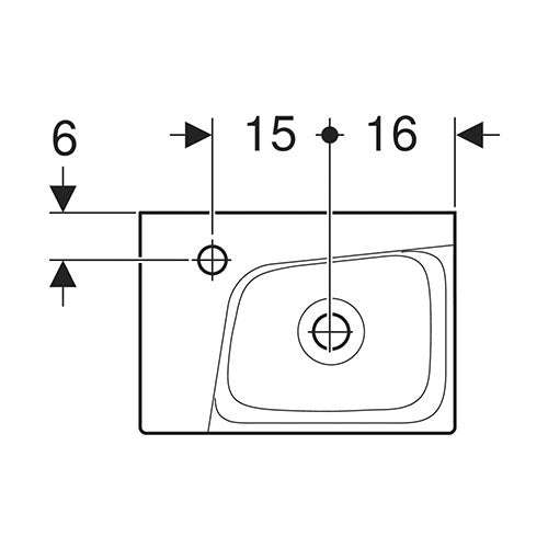 Geberit Xeno² Wall-Hung Basin with Left Tap Hole 400mm