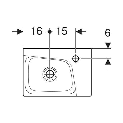 Geberit Xeno² Wall-Hung Basin with Right Tap Hole 400mm
