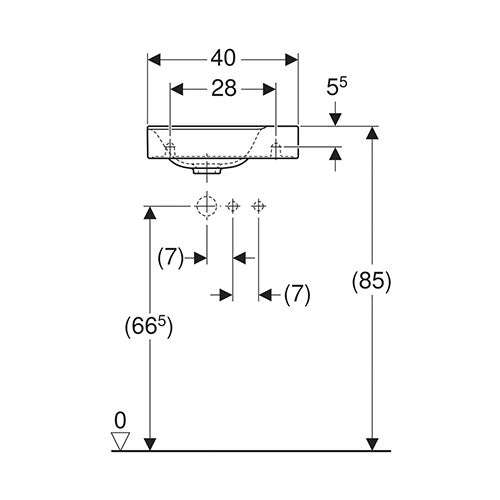 Geberit Xeno² Wall-Hung Basin with Right Tap Hole 400mm