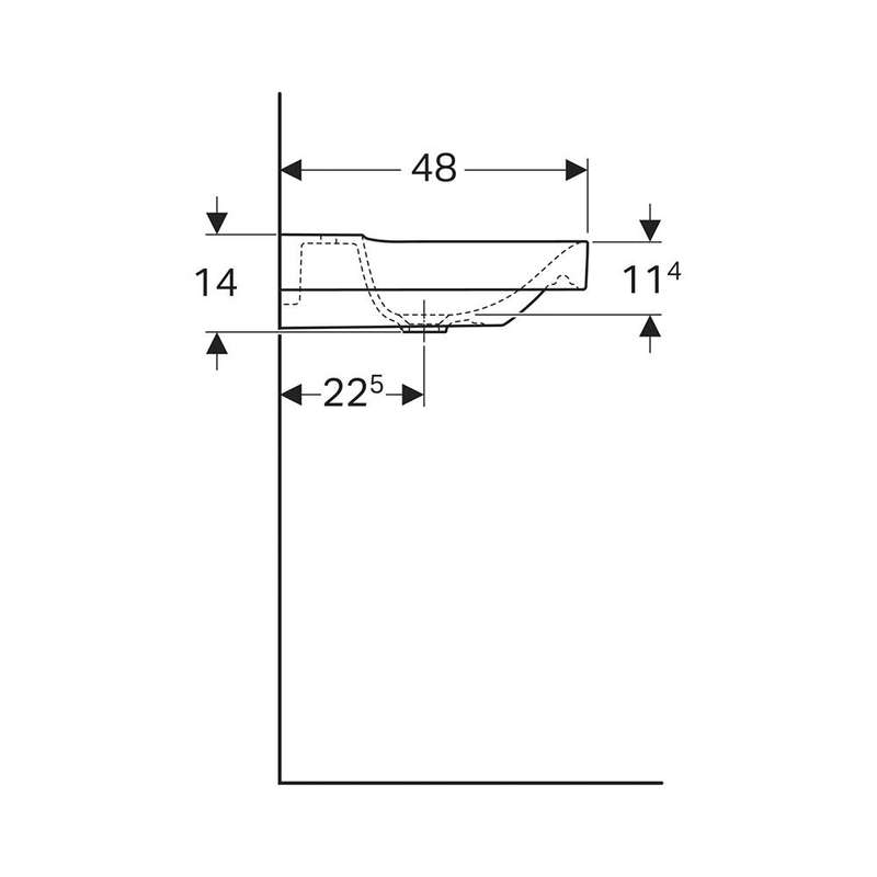 Geberit Xeno² Wall-Hung Basin with Central Tap Hole 600mm