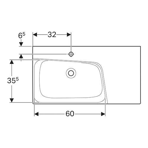 Geberit Xeno² Wall-Hung Basin with Tap Hole and Shelf Surface 900mm