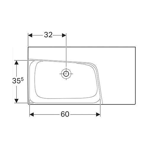 Geberit Xeno² Wall-Hung Basin with Shelf Surface 900mm
