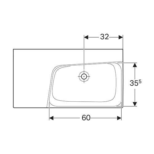 Geberit Xeno² Wall-Hung Basin with Shelf Surface 900mm