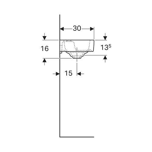 Geberit Citterio Rectangular Wall-Hung Basin