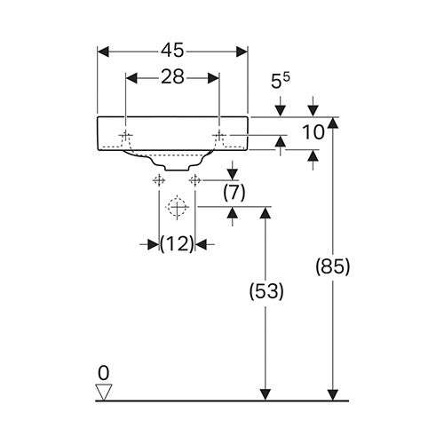 Geberit Citterio Rectangular Wall-Hung Basin