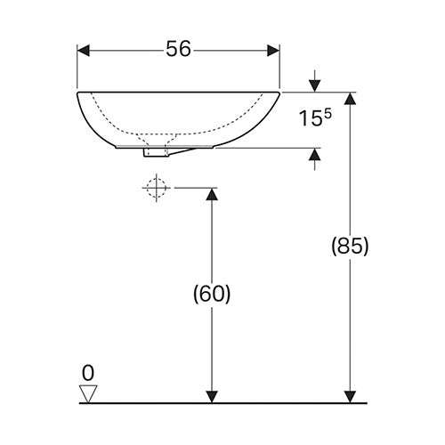 Geberit Citterio Counter Top Vanity Basin with Overflow