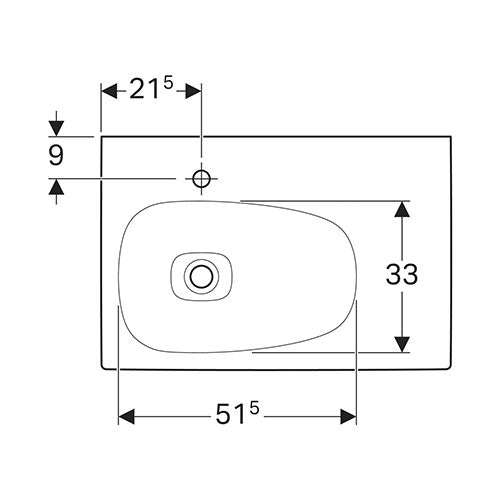 Geberit Citterio Wall-Hung Basin with Right Shelf Surface 750mm