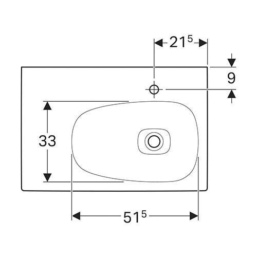 Geberit Citterio Wall-Hung Basin with Left Shelf Surface 750mm