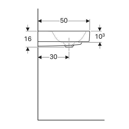 Geberit Citterio Wall-Hung Basin with Left Shelf Surface 750mm