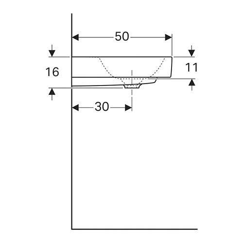 Geberit Citterio Wall-Hung Basin with Left Shelf Surface 900mm