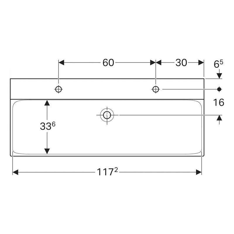 Geberit Xeno² Rectangular Wall-Hung Basin 1200mm