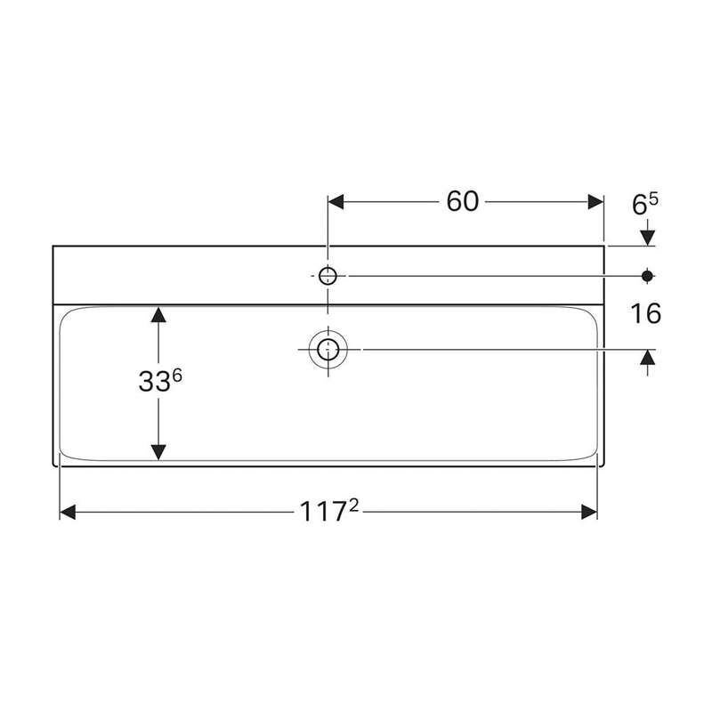 Geberit Xeno² Rectangular Wall-Hung Basin 1200mm