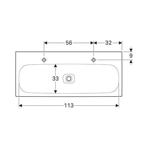 Geberit Citterio Rectangular Wall-Hung Basin 1200mm