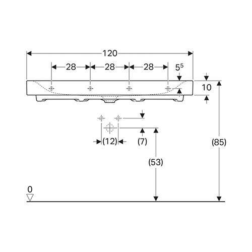 Geberit Citterio Rectangular Wall-Hung Basin 1200mm