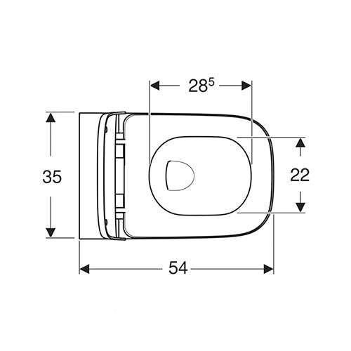 Geberit Smyle Square Rimless Wall-Hung Toilet + Overlapping Soft-Close Seat - White