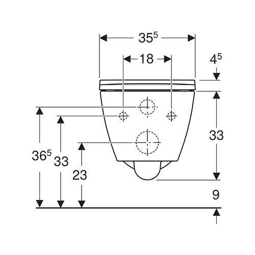 Geberit Smyle Square Rimless Wall-Hung Toilet + Overlapping Soft-Close Seat - White