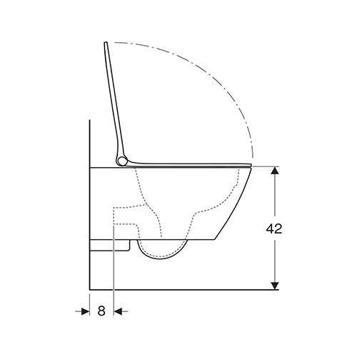 Geberit Smyle Square Rimless Wall-Hung Toilet + Soft-Close Seat - White