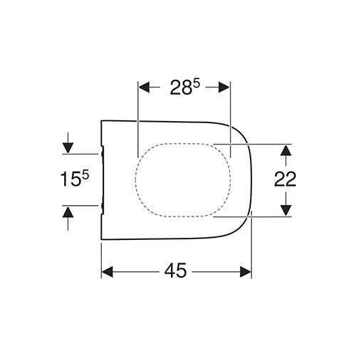 Geberit Smyle Square Slim Design Toilet Seat - White
