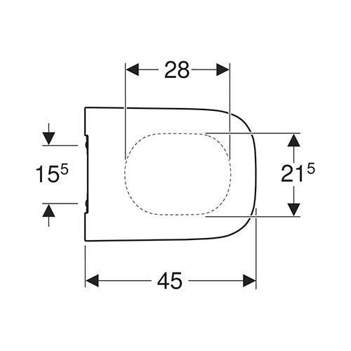 Geberit Smyle Square Sandwich-Shaped Toilet Seat - White