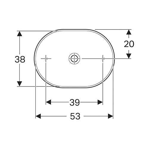 Geberit VariForm Elliptic Counter Top Vanity Basin