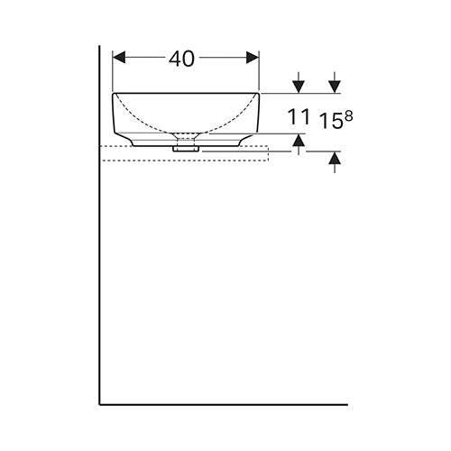 Geberit VariForm Elliptic Counter Top Vanity Basin